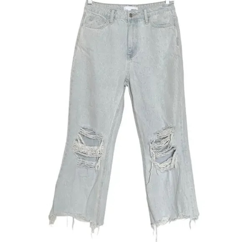 Vervet blue Light Distressed Women's straight slight flare Jeans